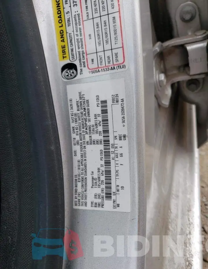 3FADP4EJ8JM136371 Photo# 12