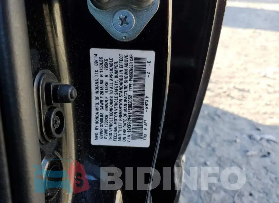 19XFB2F51FE002052 Photo# 12