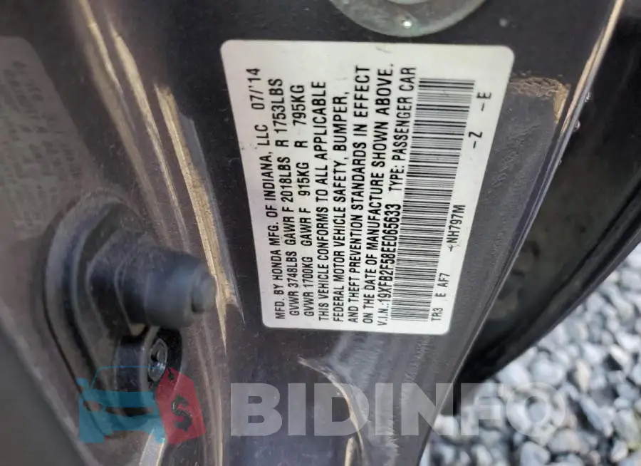 19XFB2F58EE065633 Photo# 12