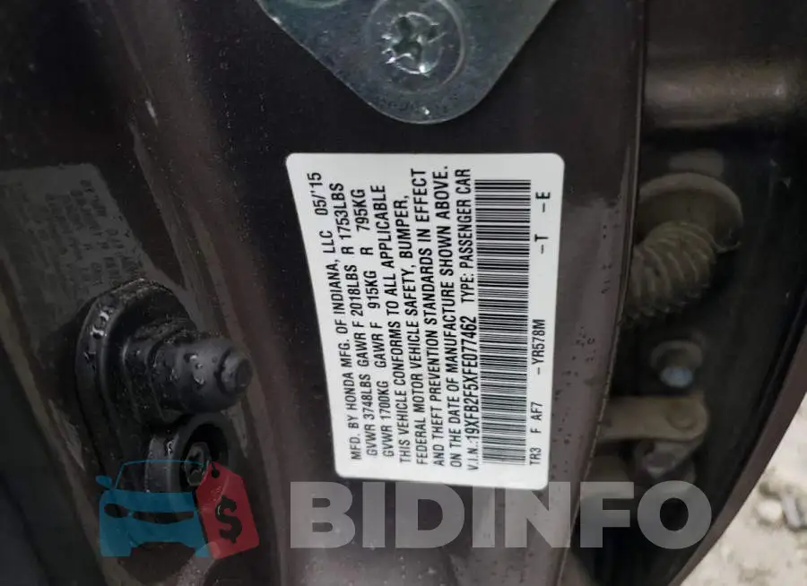 19XFB2F5XFE077462 Photo# 12