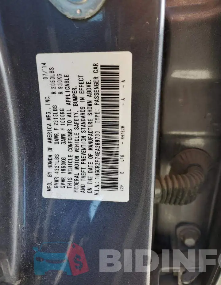 1HGCR2F74EA289700 Photo# 12