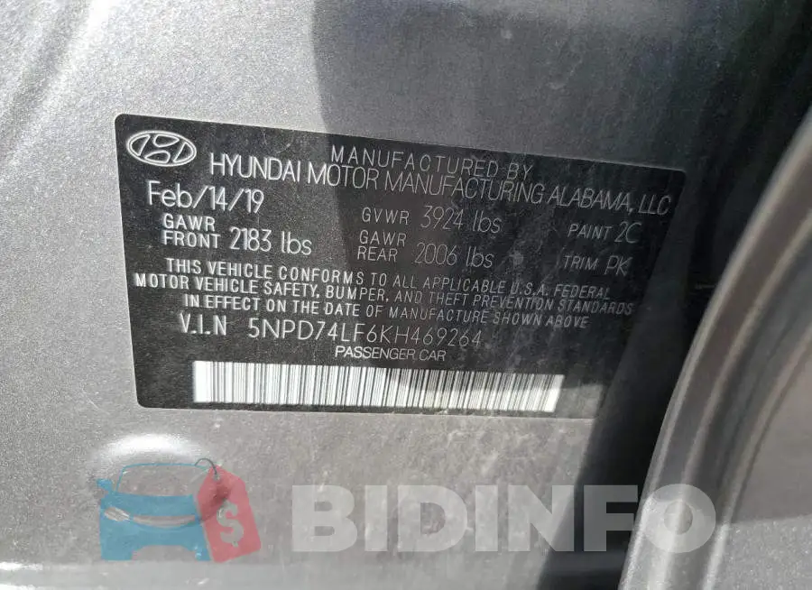 5NPD74LF6KH469264 Photo# 13