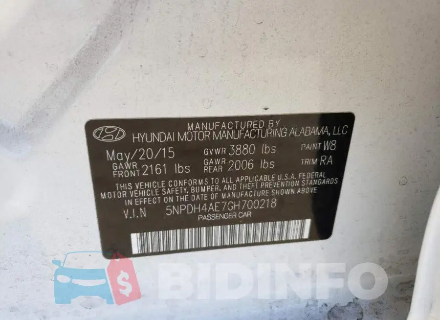 5NPDH4AE7GH700218 Photo# 12