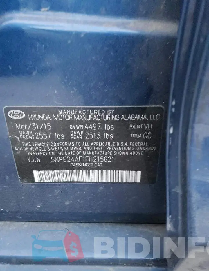 5NPE24AF1FH215621 Photo# 12