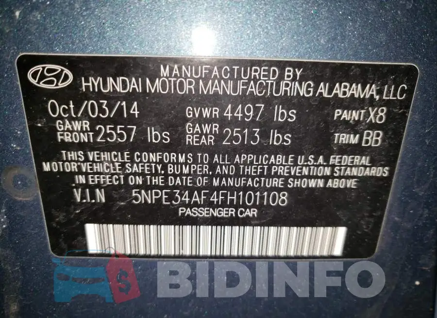 5NPE34AF4FH101108 Photo# 12