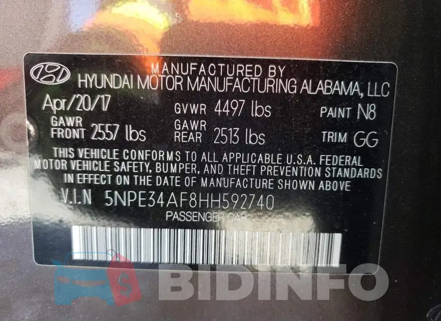5NPE34AF8HH592740 Photo# 13