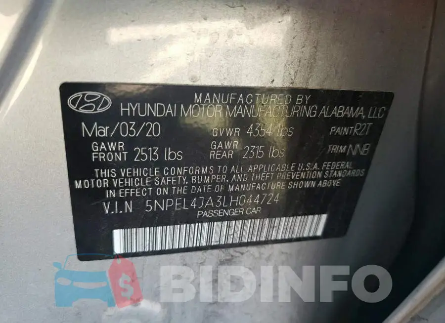 5NPEL4JA3LH044724 Photo# 12