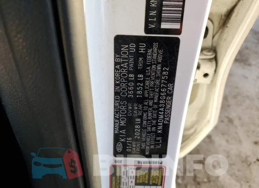 KNADM4A38G6677582 Photo# 12