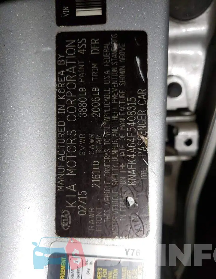 KNAFK4A64F5408315 Photo# 10