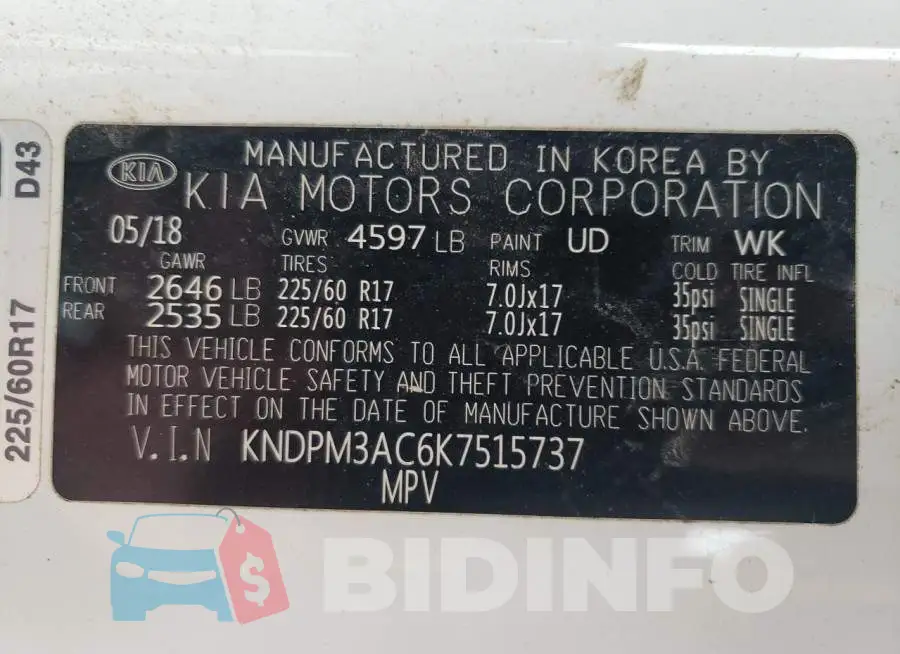 KNDPM3AC6K7515737 Photo# 13