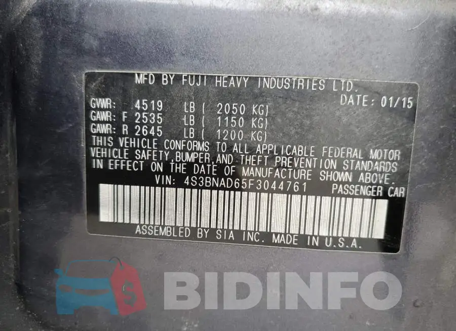 4S3BNAD65F3044761 Photo# 13