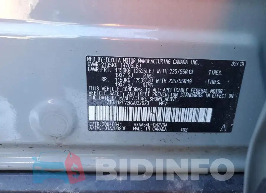 2T3J1RFV2KW022623 Photo# 13