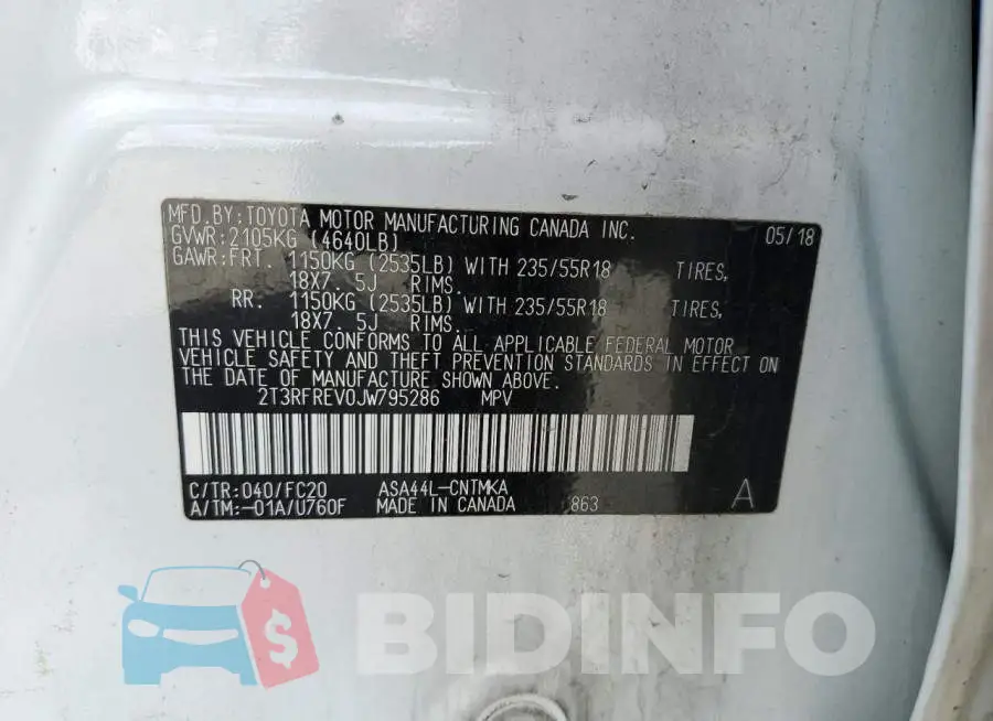 2T3RFREV0JW795286 Photo# 13