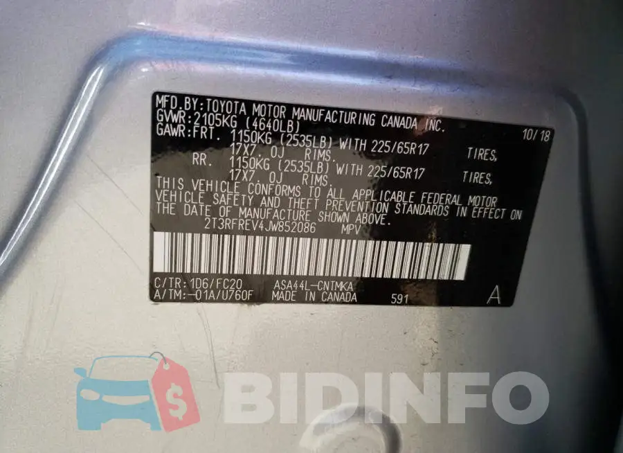 2T3RFREV4JW852086 Photo# 13