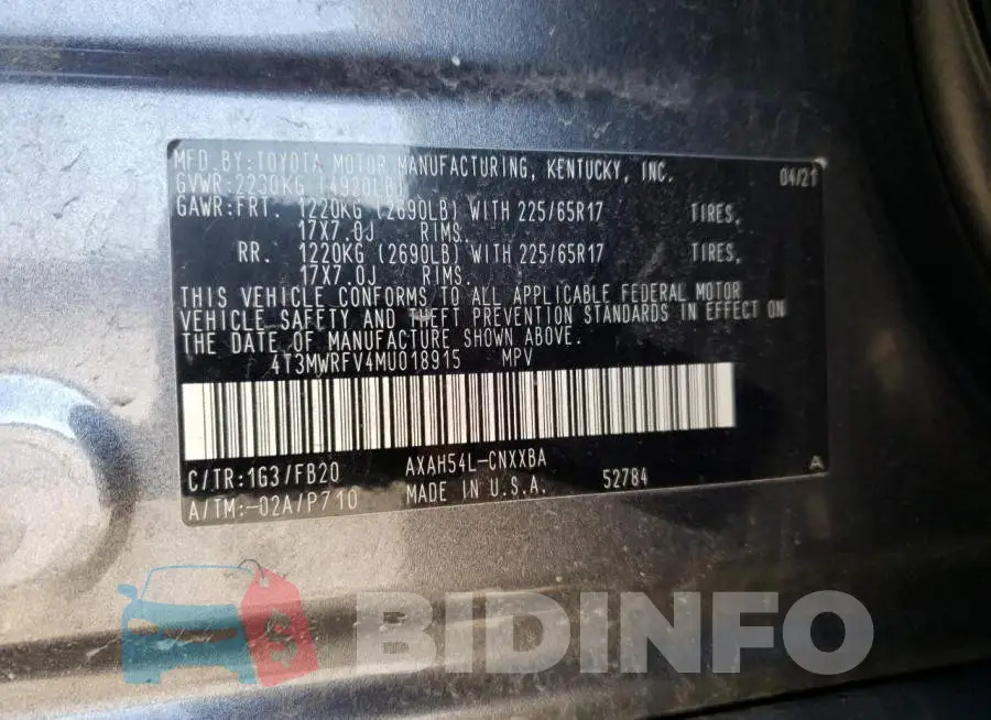 4T3MWRFV4MU018915 Photo# 13