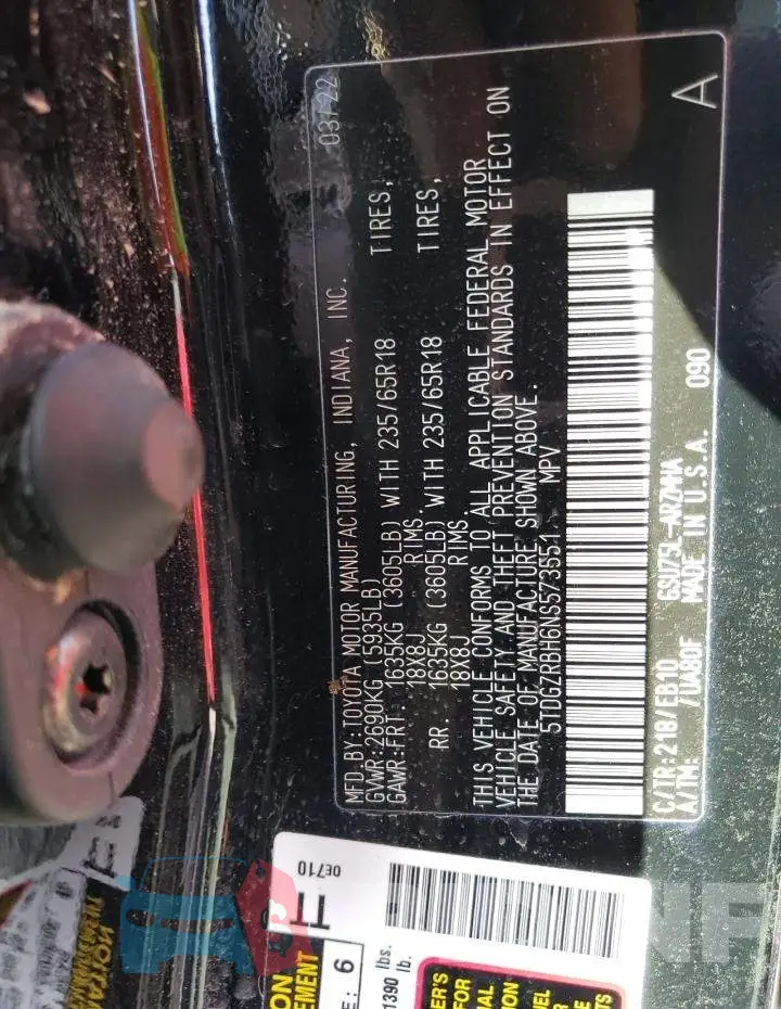 5TDGZRBH6NS573551 Photo# 13