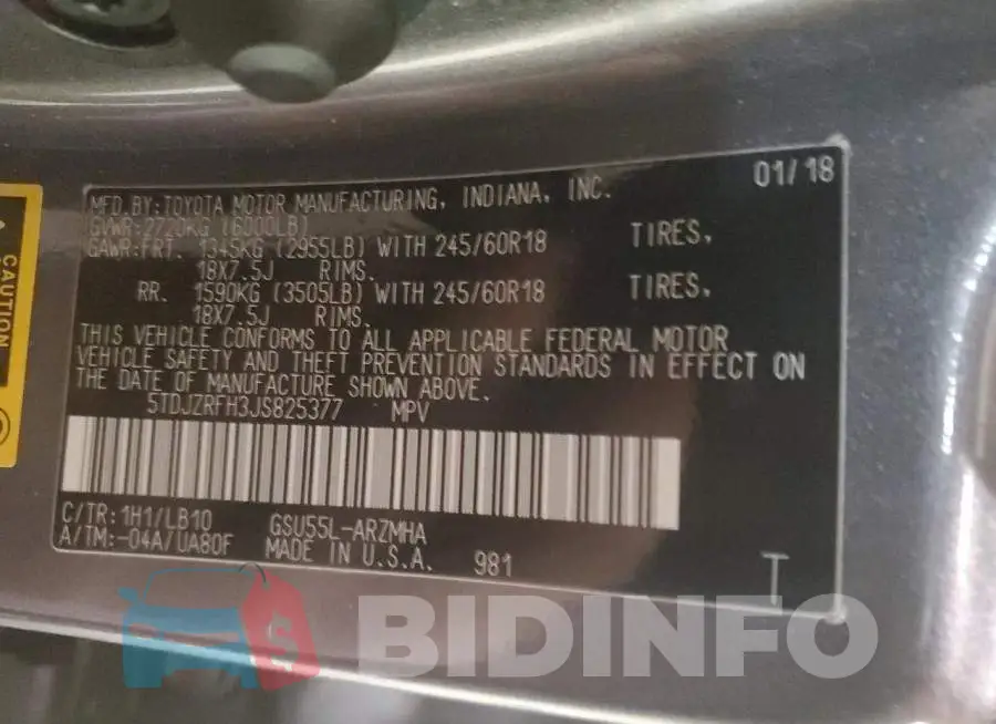 5TDJZRFH3JS825377 Photo# 13