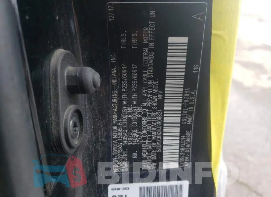 5TDYZ3DC8JS908824 Photo# 12