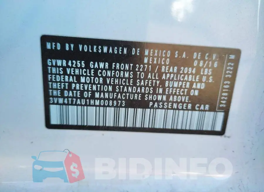 3VW4T7AU1HM008973 Photo# 12