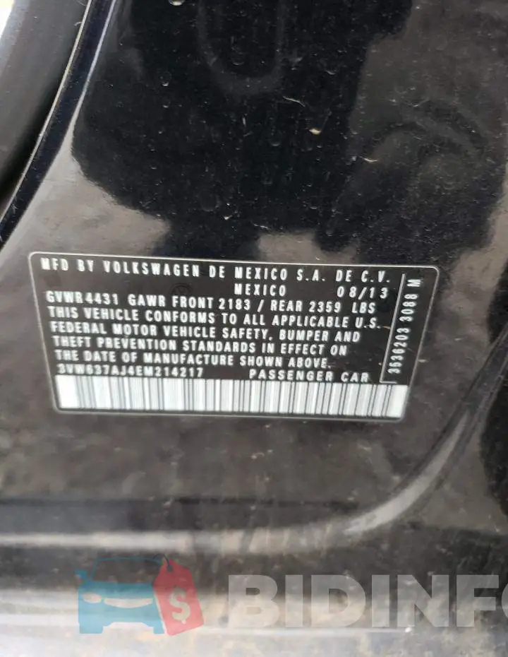 3VW637AJ4EM214217 Photo# 12
