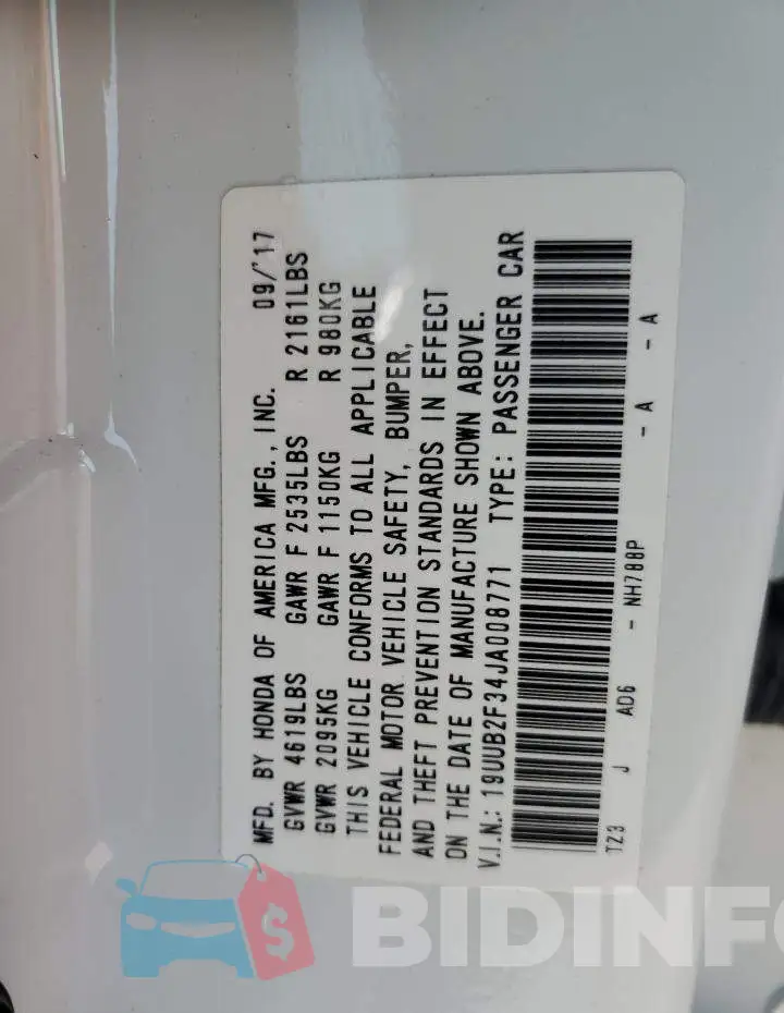 19UUB2F34JA008771 Photo# 13