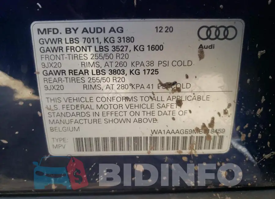 WA1AAAGE9MB018459 Photo# 12