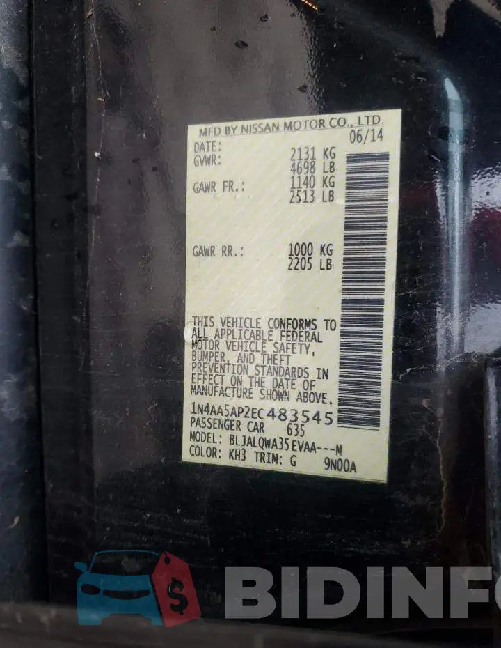 1N4AA5AP2EC483545 Photo# 12