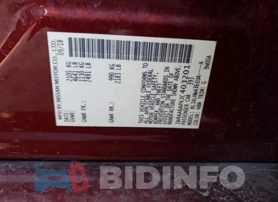 1N4AA6APXJC403201 Photo# 12
