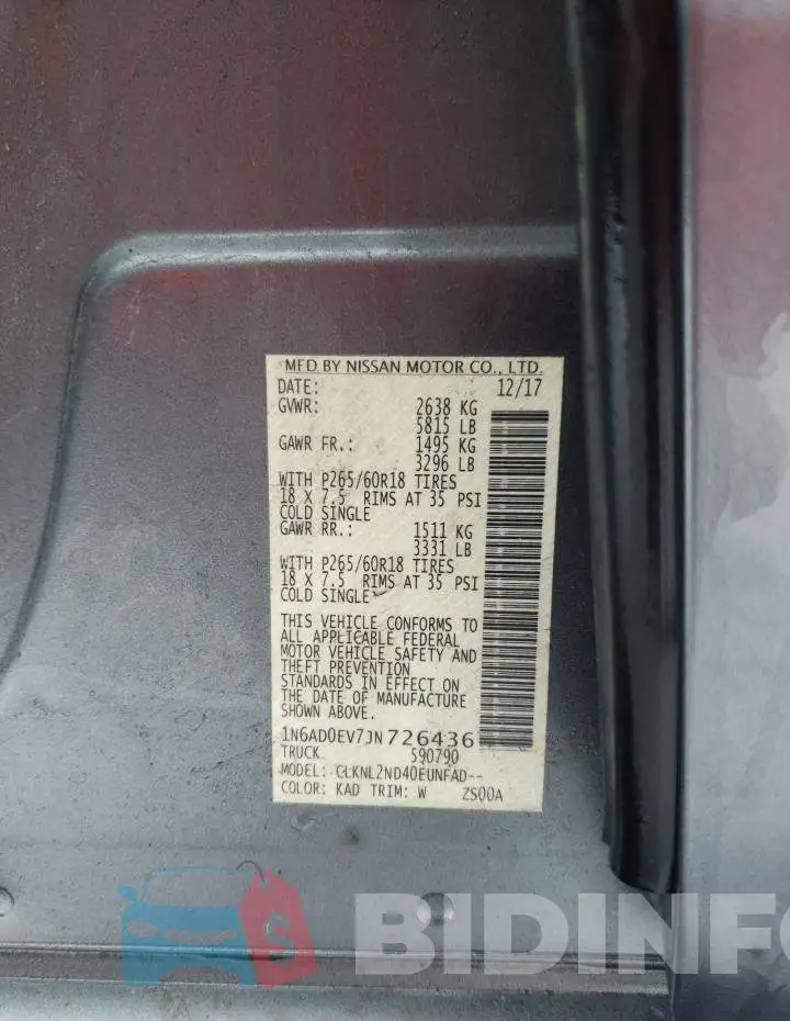 1N6AD0EV7JN726436 Photo# 12