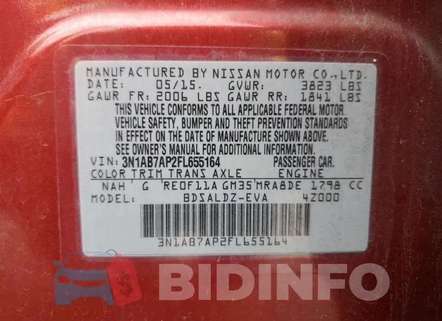 3N1AB7AP2FL655164 Photo# 12