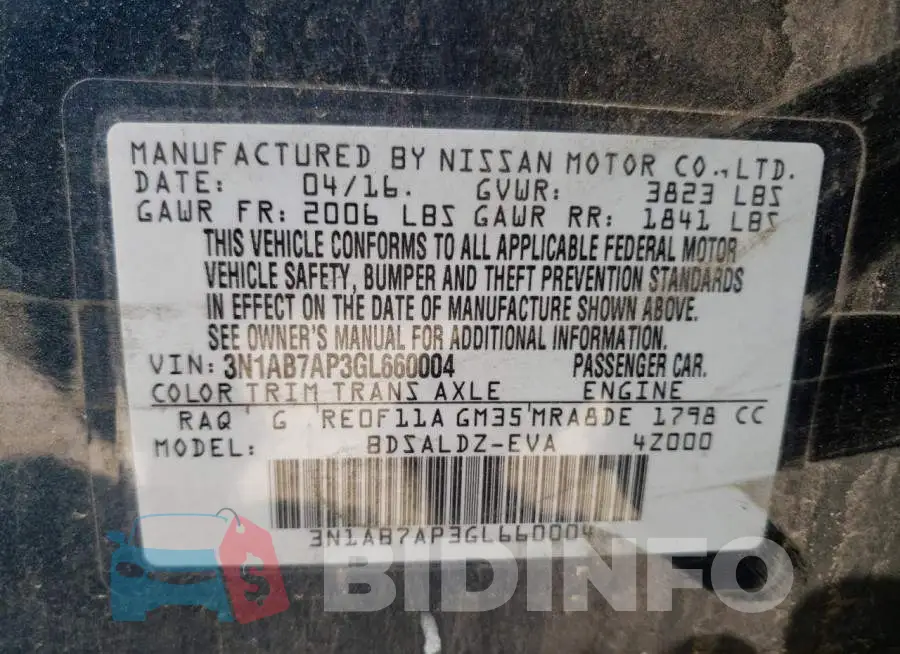 3N1AB7AP3GL660004 Photo# 12