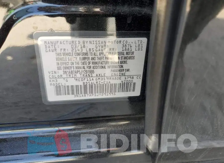 3N1AB7AP5JY291995 Photo# 12