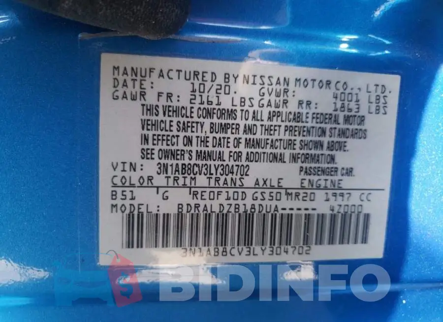 3N1AB8CV3LY304702 Photo# 10