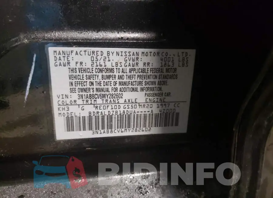 3N1AB8CV6MY282602 Photo# 12