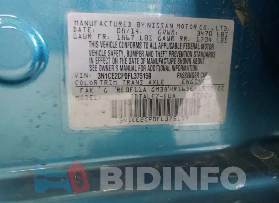 3N1CE2CP0FL375159 Photo# 13