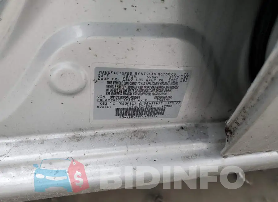 3N1CE2CP5FL405594 Photo# 13