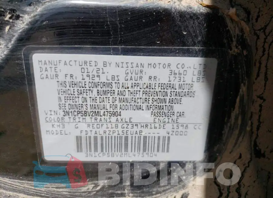 3N1CP5BV2ML475904 Photo# 10