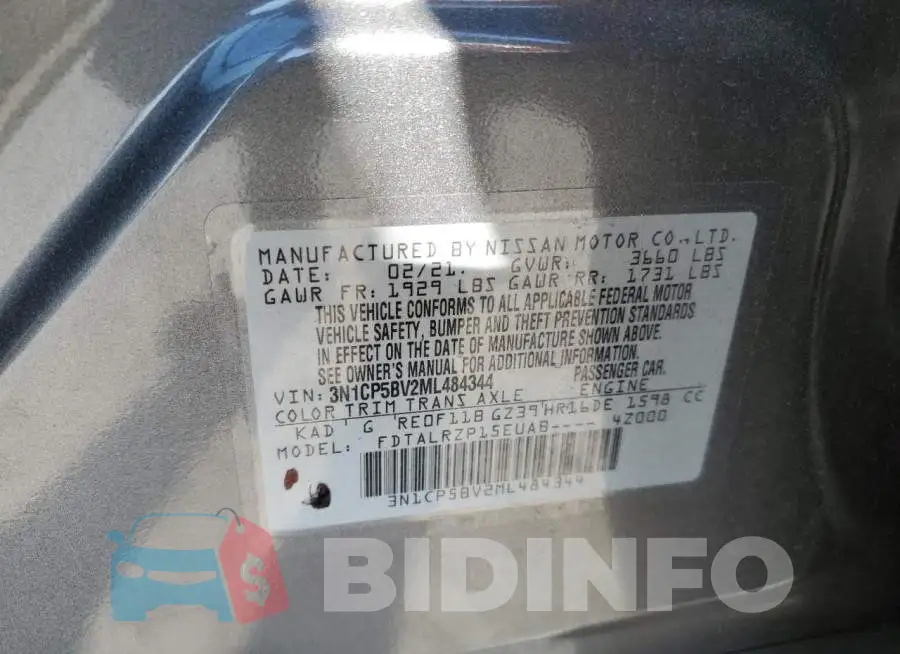 3N1CP5BV2ML484344 Photo# 12