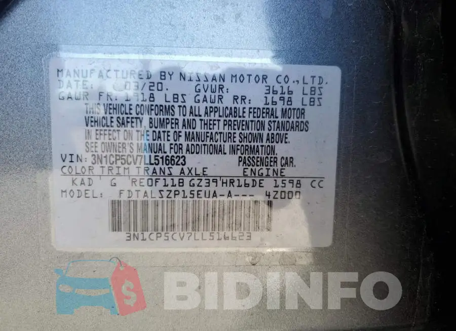 3N1CP5CV7LL516623 Photo# 13