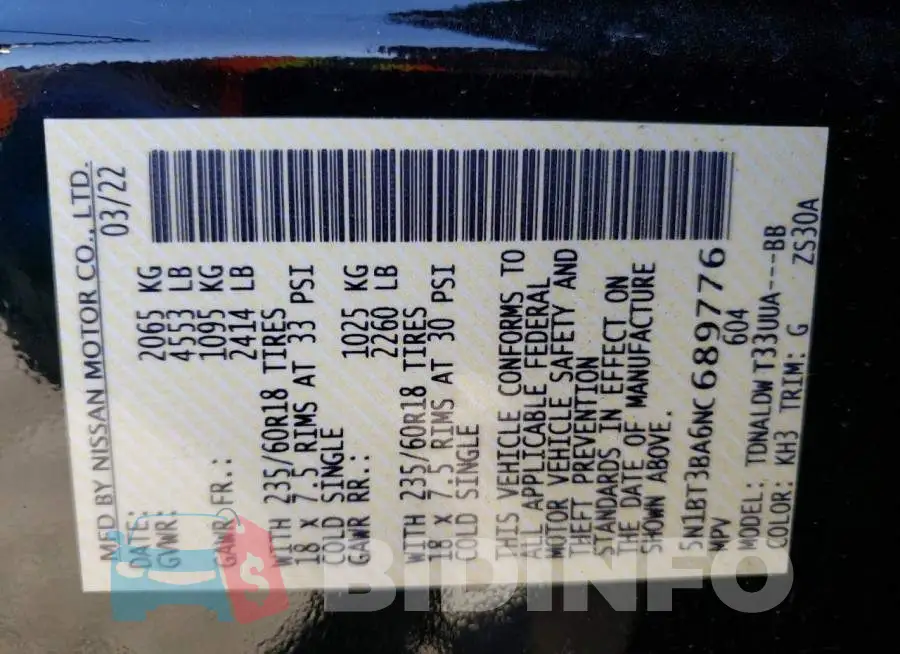 5N1BT3BA6NC689776 Photo# 13