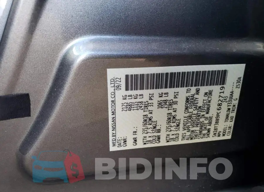 5N1BT3BB9PC682719 Photo# 13