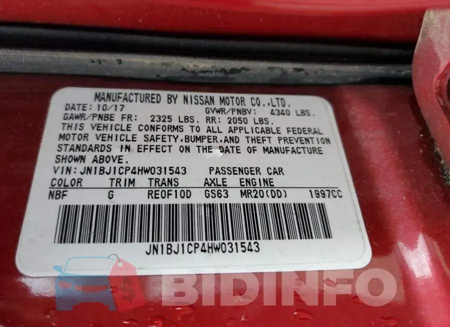 JN1BJ1CP4HW031543 Photo# 13