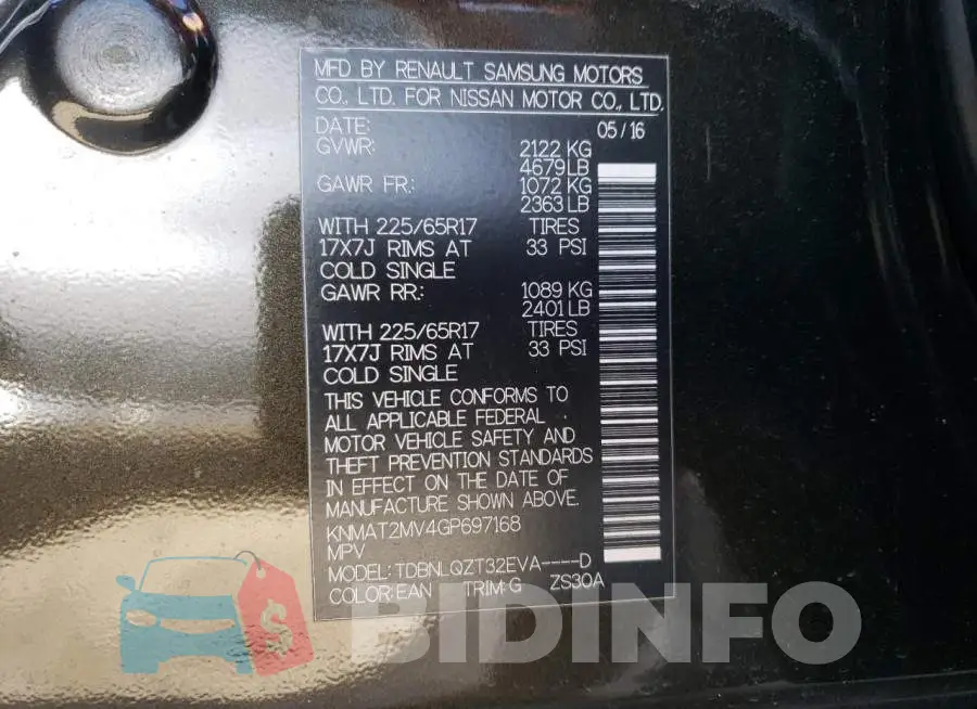 KNMAT2MV4GP697168 Photo# 13