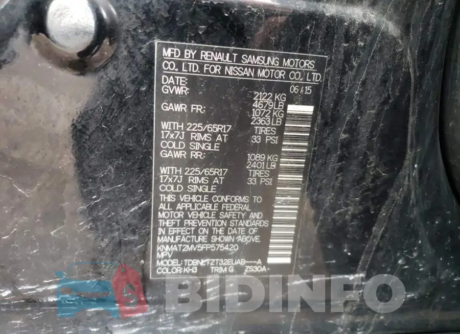KNMAT2MV5FP575420 Photo# 12
