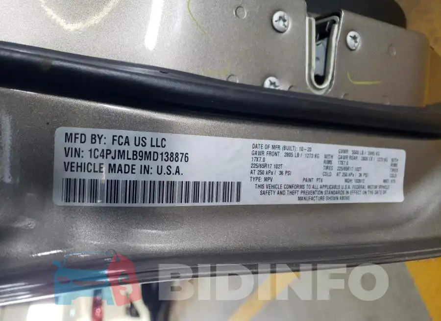 1C4PJMLB9MD138876 Photo# 13