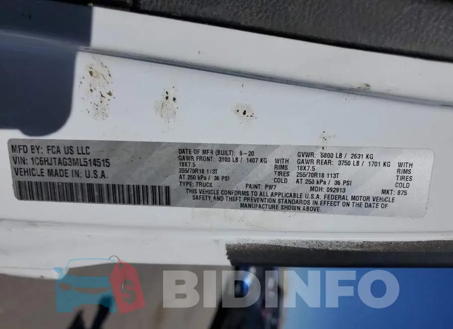 1C6HJTAG3ML514515 Photo# 13