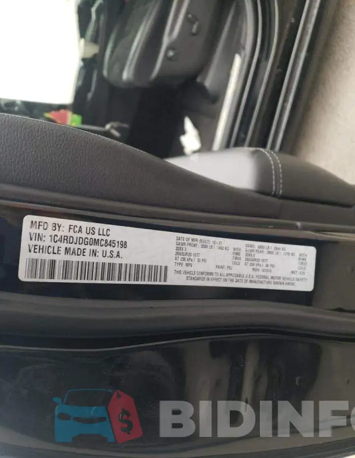 1C4RDJDG0MC845198 Photo# 13