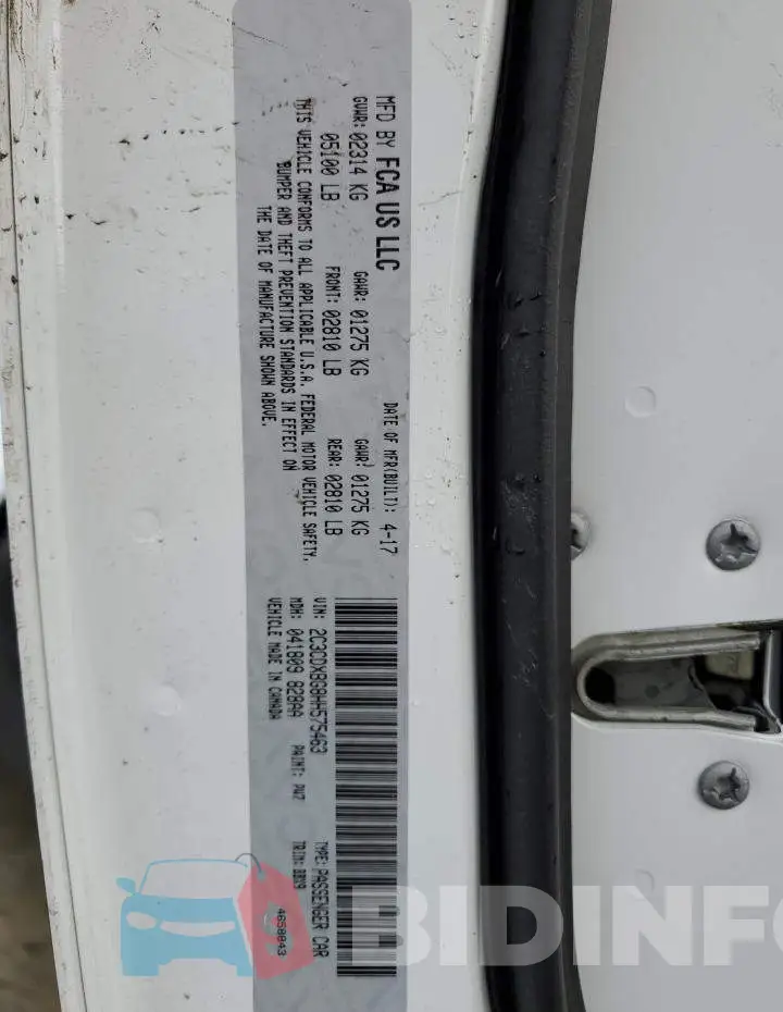 2C3CDXBG8HH575463 Photo# 13