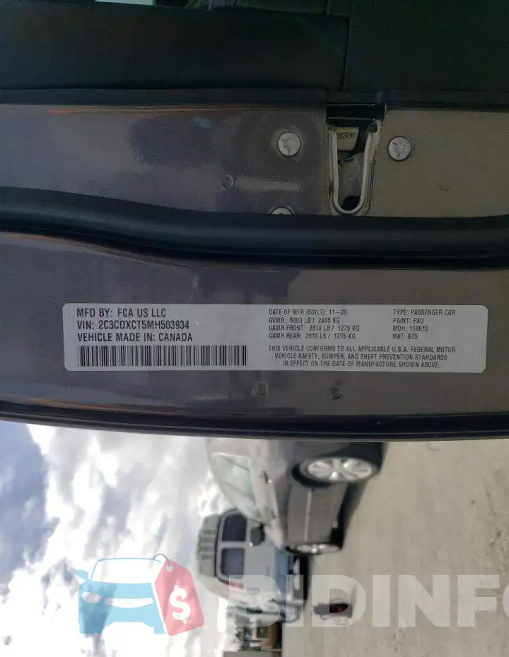 2C3CDXCT5MH503934 Photo# 13