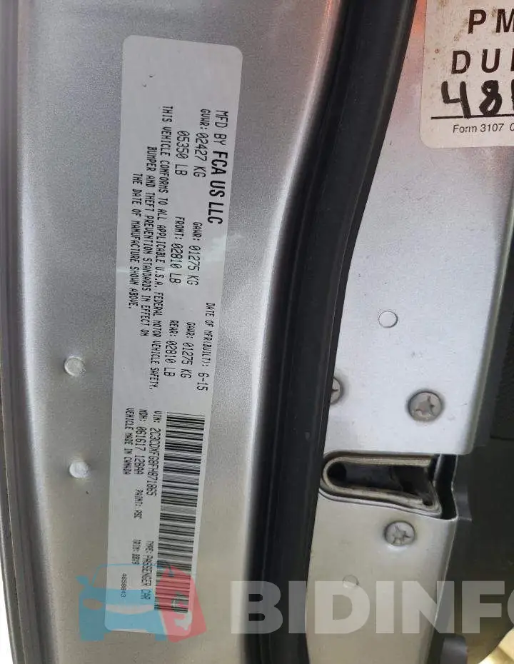 2C3CDXFG8FH871865 Photo# 12
